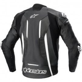 Fusion Leather Jacket Schwarz Weiss Grau