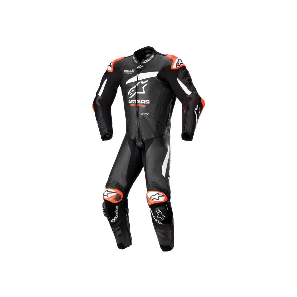 GP Plus V4 Leather Suit 1PC Schwarz Weiss