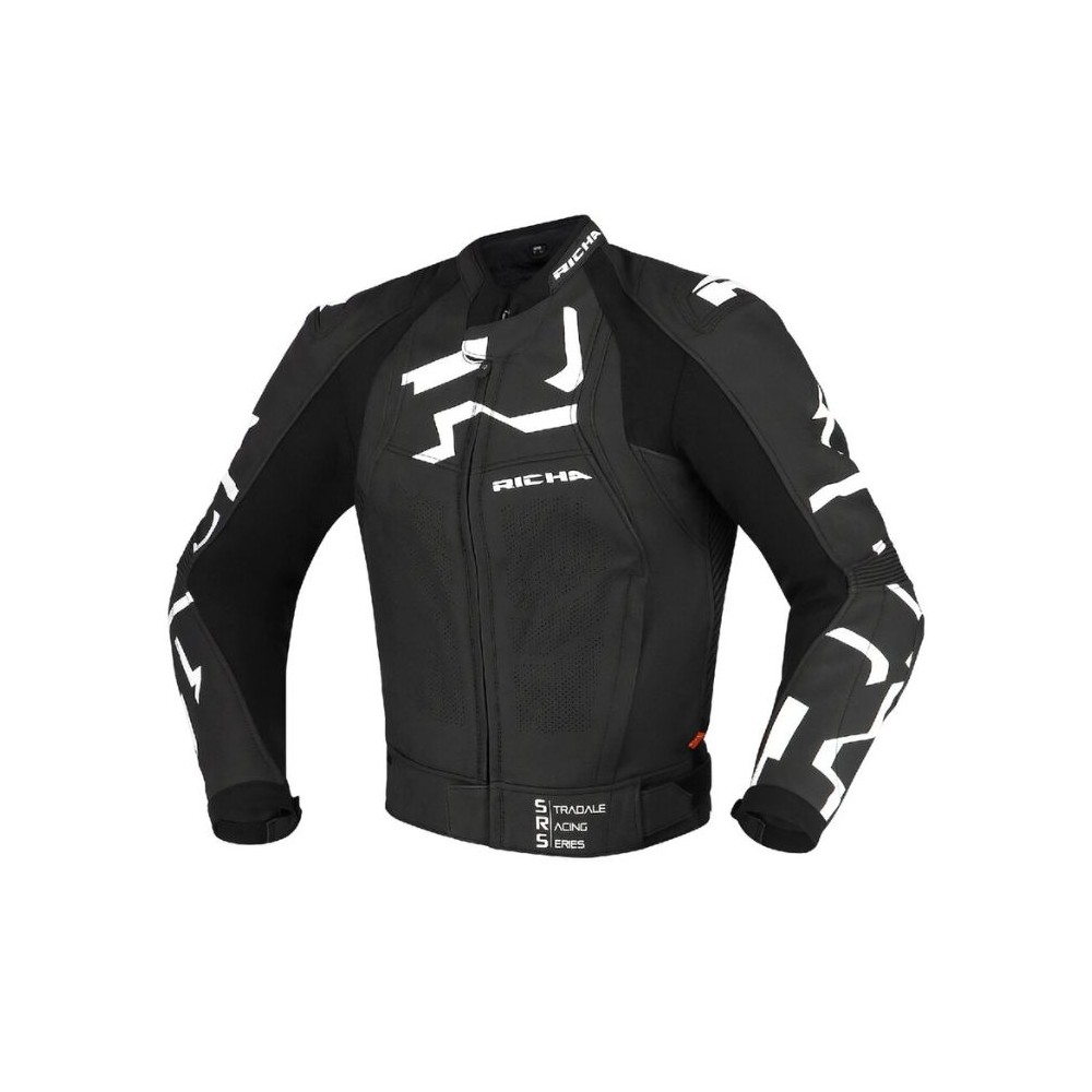 Stradale Veste Cuir Noir Blanc